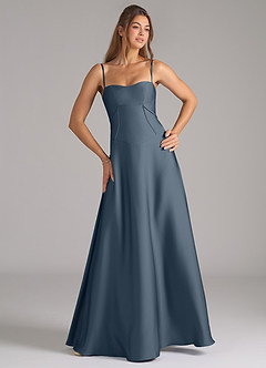 Azazie Valentine At-home Try On Dresses Cabernet A-Line Corset Stretch Satin Dress image4