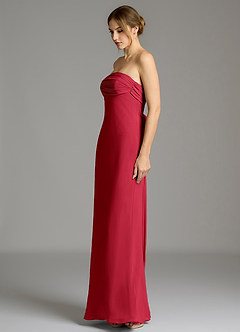 Azazie Ailanie Jurken voor bruidsmeisjes Jurk van Chiffon met Zeemeermin Strapless Scharlaken image4