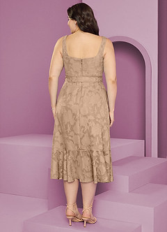 Barbie ♥ Azazie Bridesmaid Dresses Champagne A-Line with Pockets Floral Burnout Dress image11