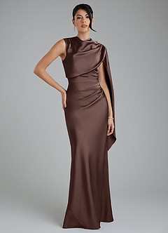 Azazie Taj Bridesmaid Dresses Ganache Mermaid Corset Stretch Satin Dress image1