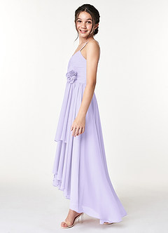 Azazie Catalina Junior Lilac A-Line Ruched Chiffon Dress image5