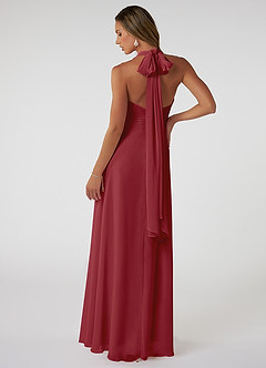 Azazie Fifi Bridesmaid Dresses Pomegranate A-Line Strapless Chiffon Convertible Dress image3