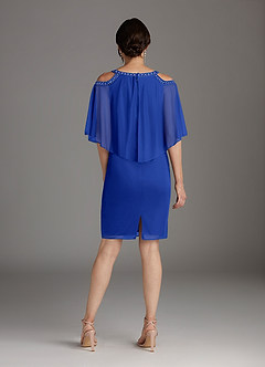 Azazie Junibee Mother of the Bride Dresses Royal Blue Sheath Sequins Mesh Dress image4