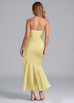 Azazie Danie Jurken voor bruidsmeisjes Jurk van Chiffon met Kolom Strapless Citroensorbet image6