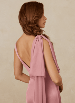 Christian Siriano Bridal for Azazie 1011 Bridesmaid Dresses Dusty Rose Mermaid Bow Stretch Satin Dress image10
