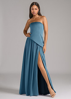 Azazie Adeline Bridesmaid Dresses Bermuda A-Line Strapless Stretch Satin Convertible Dress image1