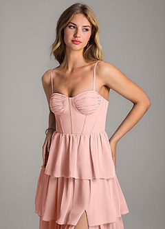 Azazie Alanna Bridesmaid Dresses Rosette A-Line Sweetheart Neckline Chiffon Dress image2