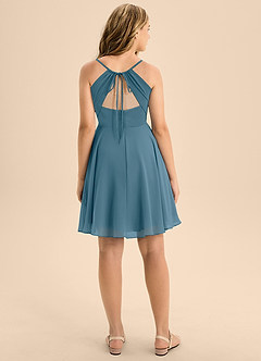 Azazie Avelina Junior Bermuda A-Line Pleated Chiffon Dress image2