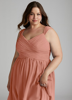 Azazie Angie Bridesmaid Dresses MAI TAI A-Line Corset Chiffon Dress image16