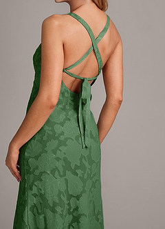 Azazie Aliza Venta Final Vestido de Eucalipto de Devorado Floral de Corte en A image6