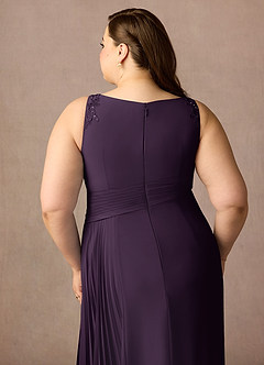 Azazie Galvan Mother of the Bride Dresses Plum A-Line Sequins Chiffon Dress image14