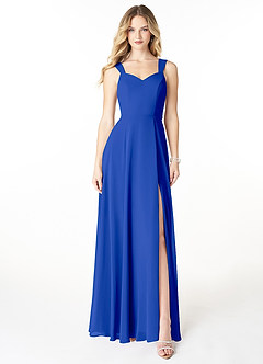 Azazie Julie Bridesmaid Dresses Royal Blue A-Line Sweetheart Neckline Chiffon Dress image1