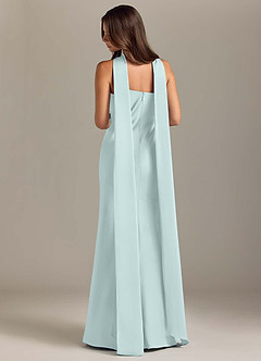 Azazie Kinsley Bridesmaid Dresses Sea Glass Mermaid Side Slit Stretch Satin Dress image2