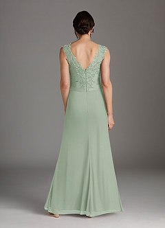 Azazie Edelin Mother of the Bride Dresses Dusty Sage A-Line Sweetheart Neckline Pleated Mesh Dress image5