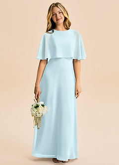 Azazie Maris Junior Abito A-Line in Chiffon Nuvola Blu image5