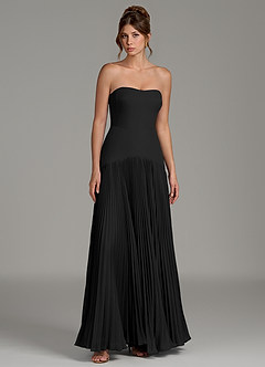 Azazie Yuliana Bridesmaid Dresses Black A-Line Strapless Chiffon Dress image7