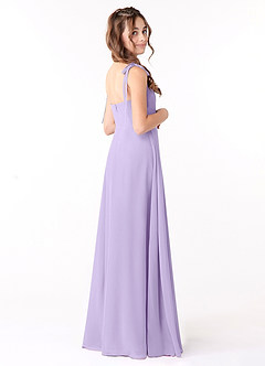 Azazie Rosey Junior Lilac A-Line Sweetheart Neckline Chiffon Dress image4