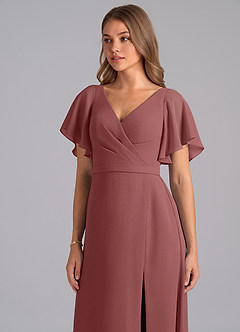 Azazie Ambrosia Robes de demoiselle d'honneur Robe Trapèze en Mousseline de soie Plissée Améthyste image7