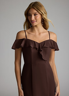 Azazie Sophie Final Sale Dusty Blue A-Line Off the Shoulder Chiffon Convertible Dress image2