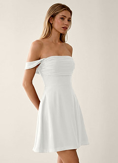 Sidonie White Satin Lace Up Back Mini Dress image3