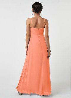 Azazie Collette Junior A-Linie Gestreift Chiffon Kleid Sonnenuntergang image2