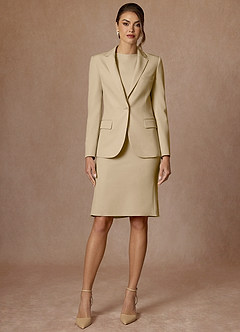 Kennedy Champagne Structured Stretch Jacket and Dress Suit Set