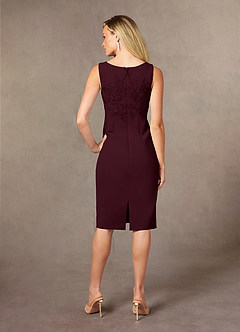 Azazie Ryne Mother of the Bride Dresses Cabernet Sheath Lace Dress image2