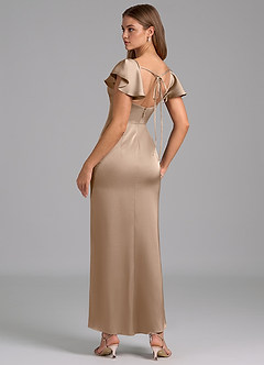 Azazie Demia 신부 들러리 드레스 쉬스 스윗하트 네크라인 스트레치 새틴 발목 길이 드레스 image2