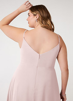 Azazie Daenerys Abiti da Damigella Abito A-Line in Chiffon con Scollo a Cappuccio Rosa Rossore image12