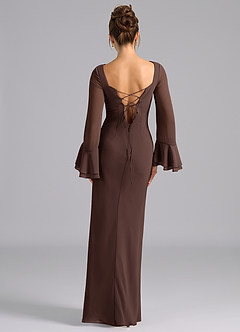 Azazie Leone Vente Finale Robe Sirène en Mousseline de soie Corset Cabernet image6