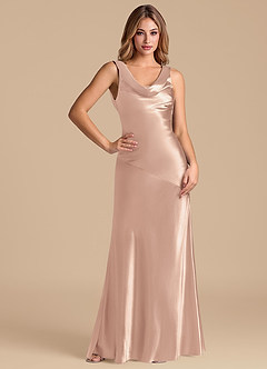 Azazie Rylina Bridesmaid Dresses English Rose Mermaid Metallic Satin Dress image3