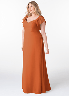 Azazie Syenna Brautjungfernkleider A-Linie Gestreift Chiffon Kleid Kanel image8