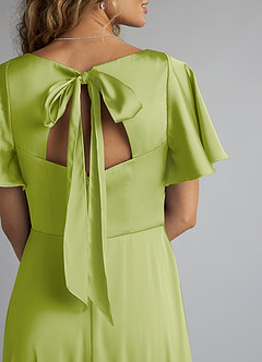 Azazie Kimber Brudtärnklänningar Klä av A-Linje i Stretch Satin Rynkad Päron image5