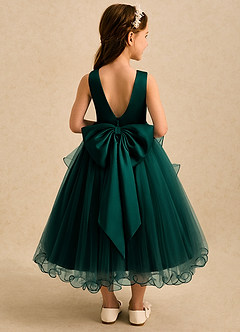 Azazie Savannah Flower Girl Dresses Pine Ball-Gown Lace Tulle Dress image2