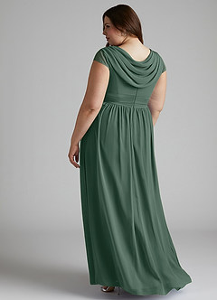 Azazie Organa Bridesmaid Dresses Sea Moss A-Line Pleated Chiffon Dress image10