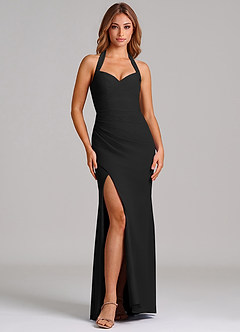 Azazie Emeria Bridesmaid Dresses Black Mermaid Sweetheart Neckline Chiffon Dress image3