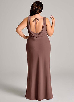 Azazie Rylina Bridesmaid Dresses Espresso Mermaid Pleated Chiffon Dress image8