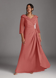 Azazie Jaycee Abiti per la Madre della Sposa Abito A-Line in Chiffon Rosa Antica image9