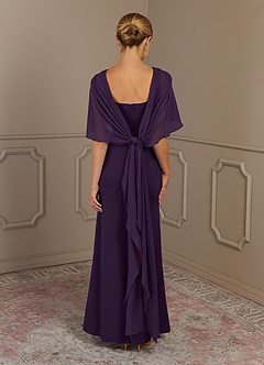Azazie Dion Mother of the Bride Dresses Plum Sheath Scoop Stretch Crepe Dress image12