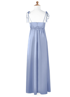 Azazie Violeta Junior Ice A-Line Bow Stretch Satin Dress image6