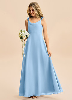 Azazie Elodie Junior Powder Blue A-Line Chiffon Dress image1