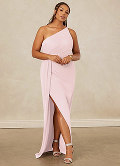 Christian Siriano Bridal for Azazie 1003 Robes de demoiselle d'honneur Robe Fourreau en Mousseline de soie Ue épaule Rose Pâle image8