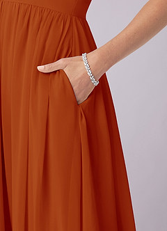 Barbie ♥ Azazie Bridesmaid Dresses Paprika A-Line Corset Chiffon Dress image8