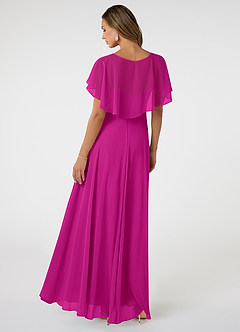 Azazie Jamie Vestidos de damas de honor Vestido de Fucsia de Gasa de Corte en A image5