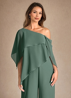 Azazie Halima Mère de la mariée Robes Robe Combinaison/Tailleur Pantalon en Mousseline de soie Fente Latérale Mousse De Mer image8