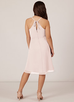 Azazie Doll Junior Rose Petal A-Line Bow Chiffon Dress image2
