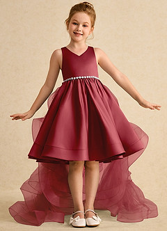 Azazie Julietta Robe Demoiselle D'honneur Fillette Robe Princesse en Tulle Convertible Grenade image2