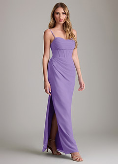 Azazie Mai Bridesmaid Dresses Tahiti Sheath Pleated Chiffon Dress image3