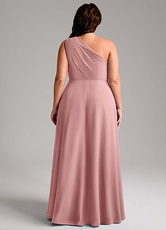 Azazie Phaedra Bridesmaid Dresses Dusty Rose A-Line One Shoulder Chiffon Dress image8