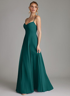 Azazie Imani Bridesmaid Dresses Peacock A-Line Sweetheart Neckline Chiffon Dress image5